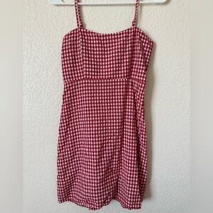 Brandy Melville Red and White Gingham Mini Dress